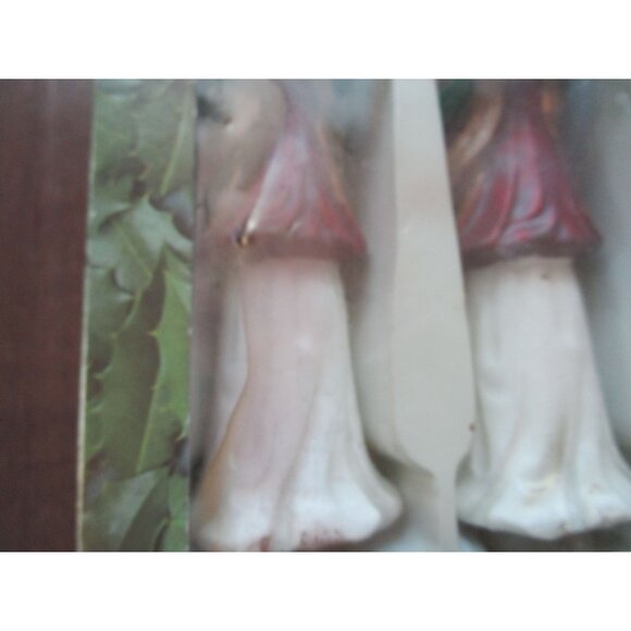 Vintage Sculptured Christmas  Angel Tapers Candles Robert Alan 10in A Pair GUC - Picture 5 of 16